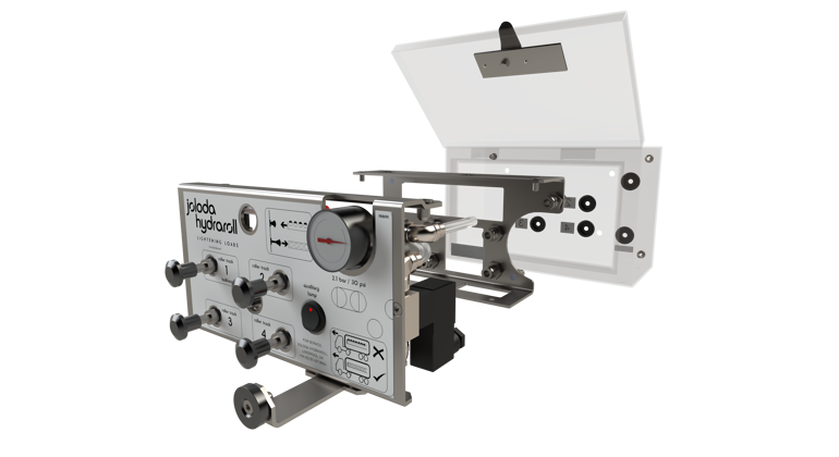 expanded view of the pneumatic control box that controls rollertrack system